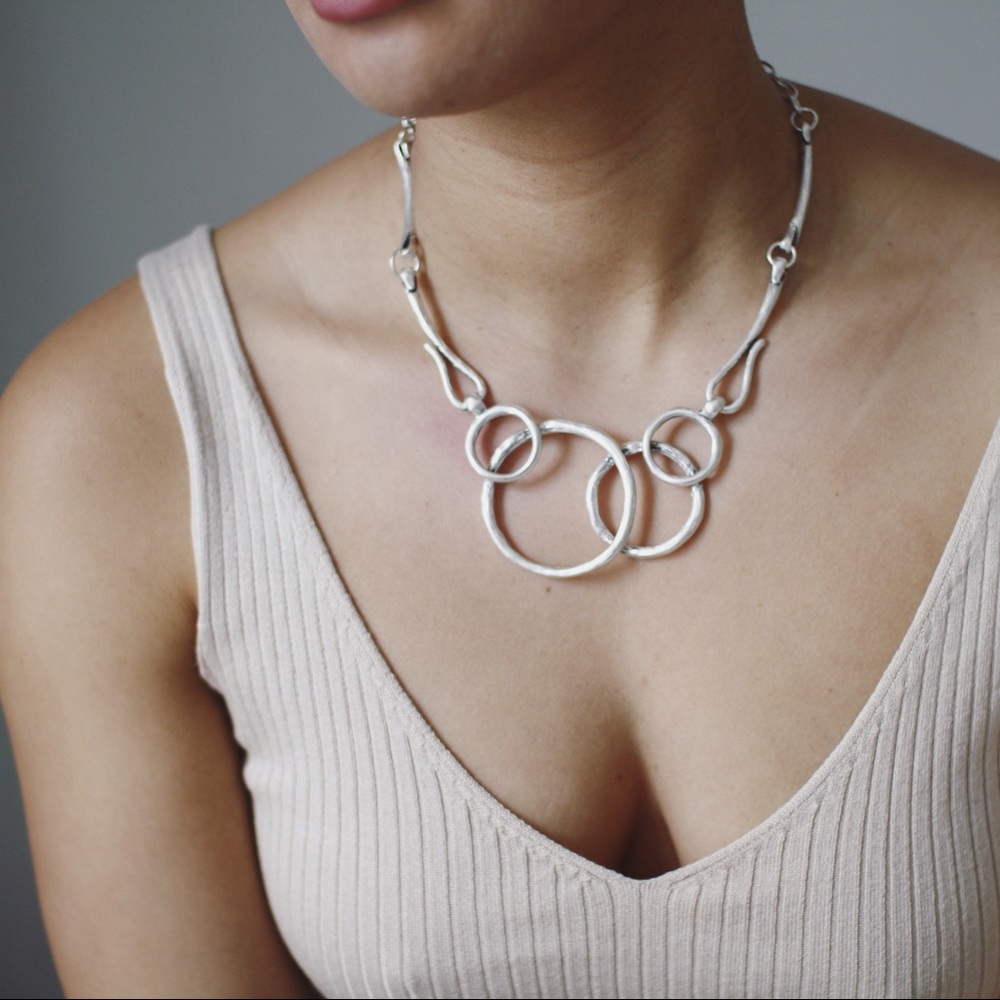 Silver Statement Geometrical Necklace